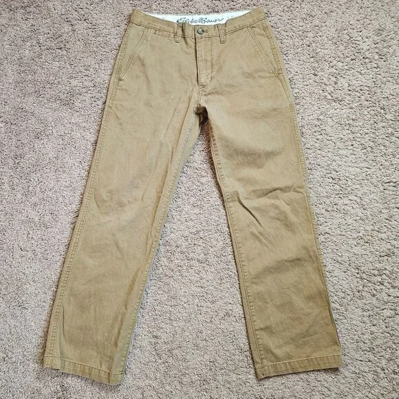 Eddie Bauer Classic Chino Pants Mens Tag 30x30 Act 31x29 Khaki Straight Leg - Picture 1 of 15